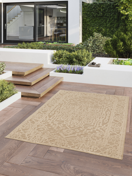 Covor Living/Dormitor, Model Belgian 24516/052, Colectia Rio, Crem/Bej [6]