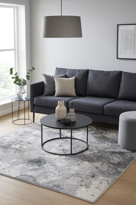 Covor Living/Dormitor, Model Kolibri 18098/BG19, Gri/Maro [7]