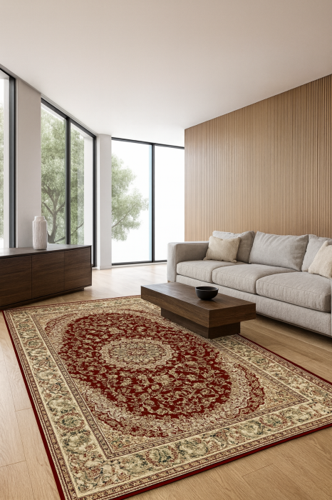 Covor Living/Dormitor, Model Lotos 1555/210, Dreptunghiular, Grena [1]