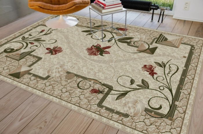 Covor Living/Dormitor, Model Lotos Floral 587/116, Crem/Bej [8]