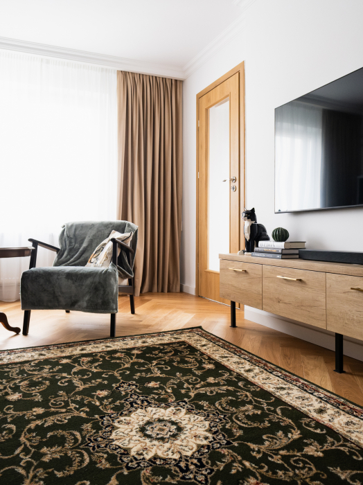 Covor Living/Sufragerie, Model Lotos 523/310, Verde/Crem [5]
