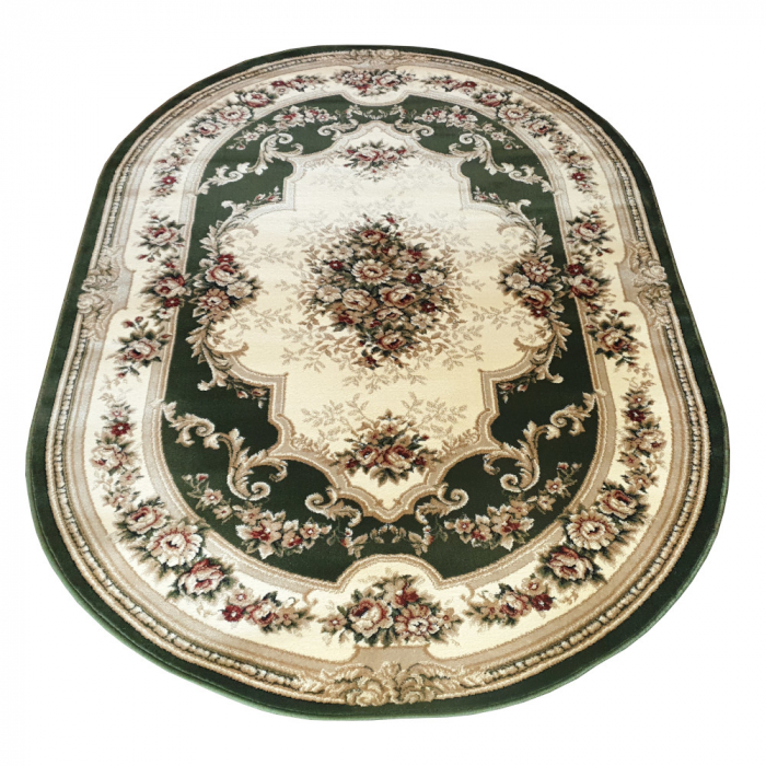 Covor Oval, Lotos 574/310, Verde, 1800 gr/mp [4]