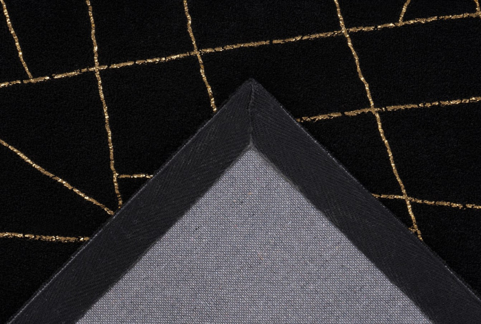 Covor Modern Living/Dormitor, Model Bijou 125, Negru/Auriu [3]