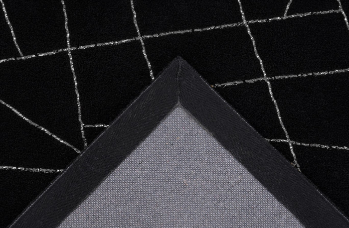 Covor Modern Living/Dormitor, Model Bijou 125, Negru/Argintiu [2]