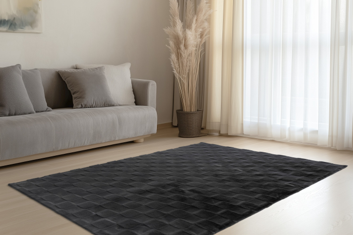 Covor Modern Living/Dormitor, Model Botany 625 Negru [3]