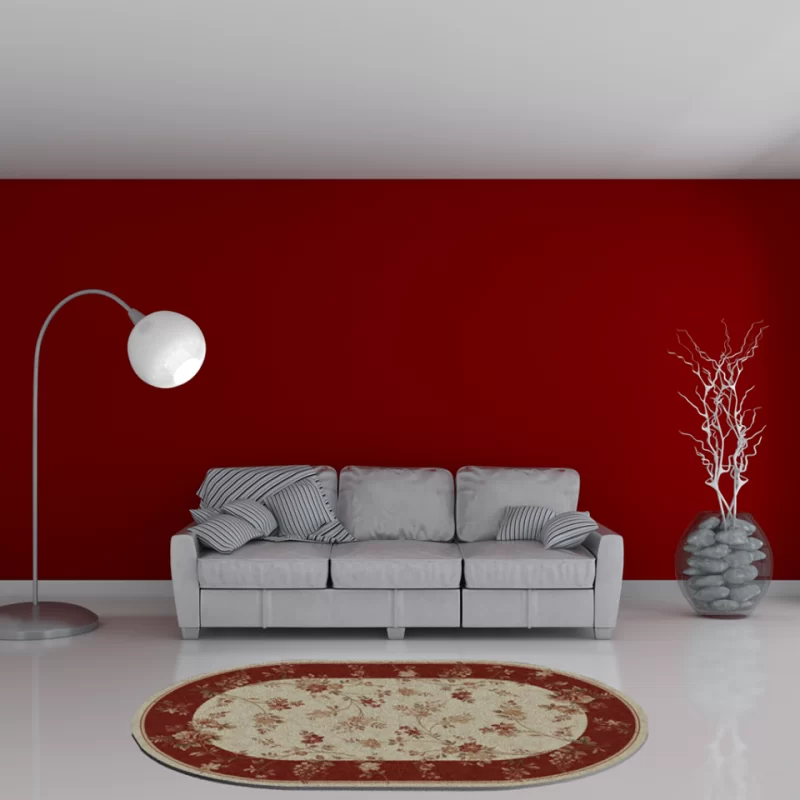 Covor Living/Sufragerie, Model 551/120 Oval, Crem/Rosu [2]