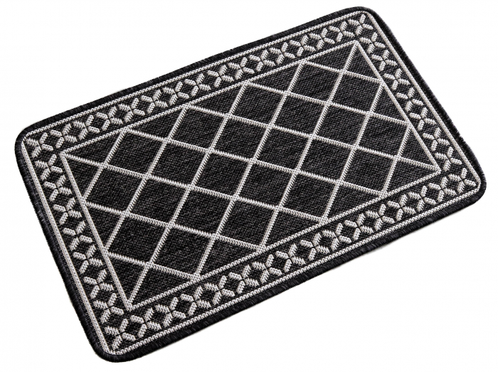 Covor Pentru Usa Intrare, Flex 19640/80, Antiderapant, Negru/Gri , 50 x 80 cm [4]
