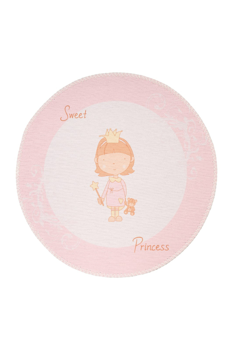 Covor Rotund,Model Bambini Rosa 325,Camera Copilului, Dimensiunea 160x160 [3]