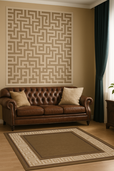 Covor Sufragerie/Dormitor, Model Luna 1825/12, Dreptunghiular, Maro [6]