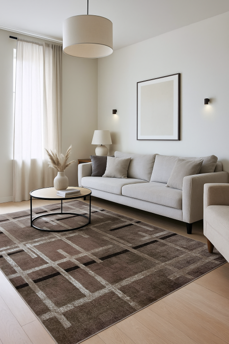 Covor Sufragerie/ Dormitor, Model Mira 24009/133, Dreptunghiular, Maro [1]