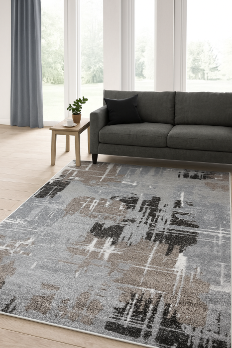 Covor Sufragerie/Dormitor, Model Mira 24037/123, Gri/Maro [1]