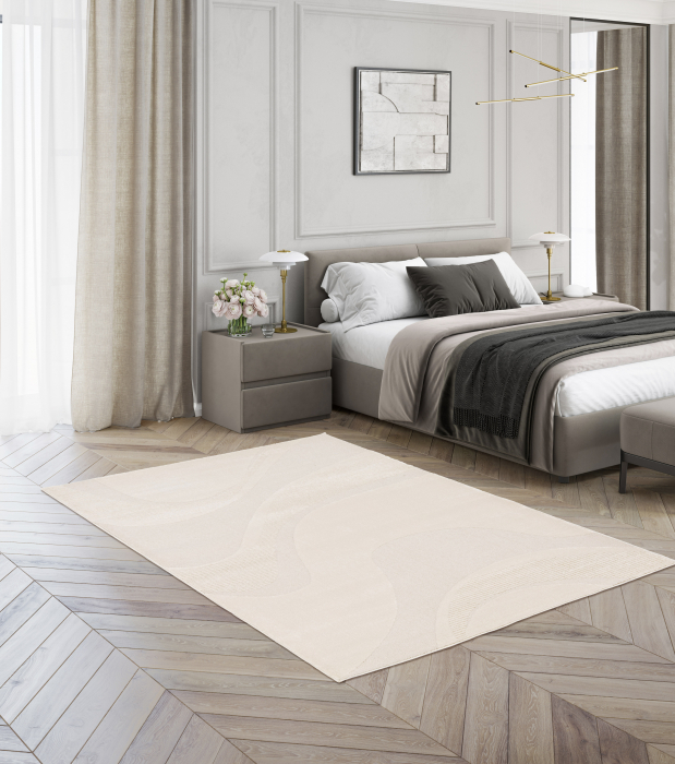 Covor Sufragerie/Dormitor, Model Bjorn 33606/661, Dreptunghiular, Crem [4]