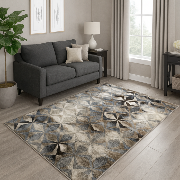 Covor Sufragerie/Dormitor, Model Caleidoscop 13038/116, Bej/Maro [1]