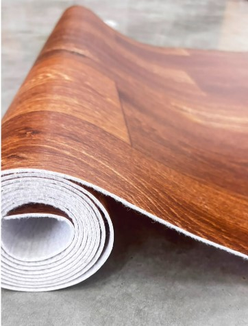 Covorul PVC linoleum Country Dark Confort, Latimi 1 m, 1.5 m, 2 m si 2,5 m, Maro inchis/Imitatie parchet, Suport Pasla [5]