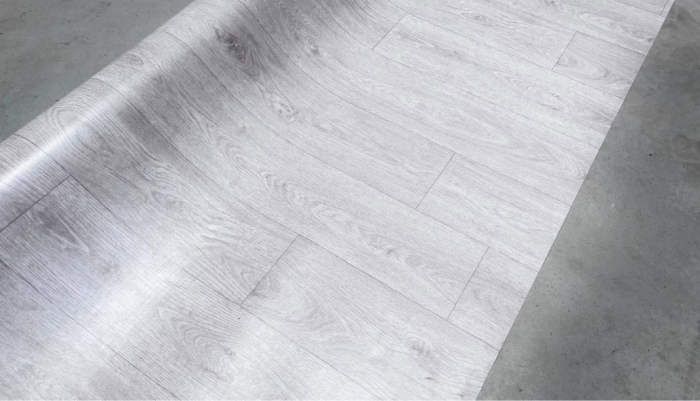 Covorul PVC linoleum Brown Board 82-20, Latimi  2 m, 2.5 m, 3 m , Suport pasla, Gri [7]
