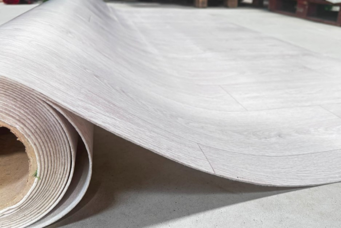 Covorul PVC linoleum Brown Board 82-20, Latimi  2 m, 2.5 m, 3 m , Suport pasla, Gri [6]