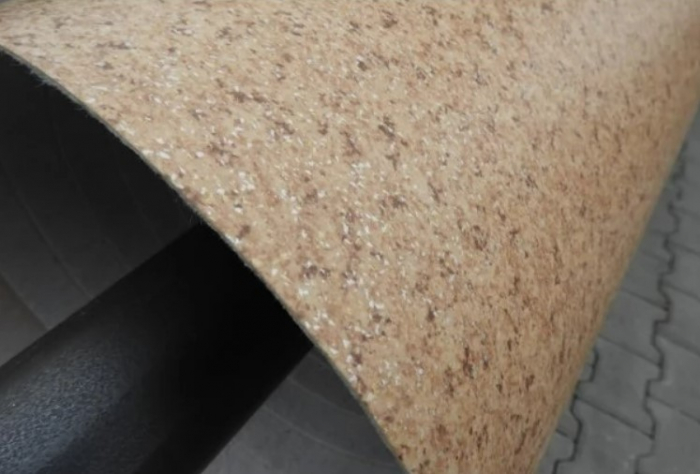 Covorul PVC linoleum Sare si Piper, Latimi 2 m, Bej, Suport PÃ¢slÄƒ [2]