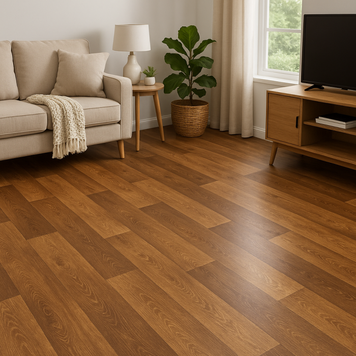 Covorul PVC linoleumÂ CountryÂ Light Confort, Latimi 1 m, 1.5 m, 2 m si 2,5 m, Maro deschis/Imitatie parchet, Suport PÃ¢slÄƒ [1]