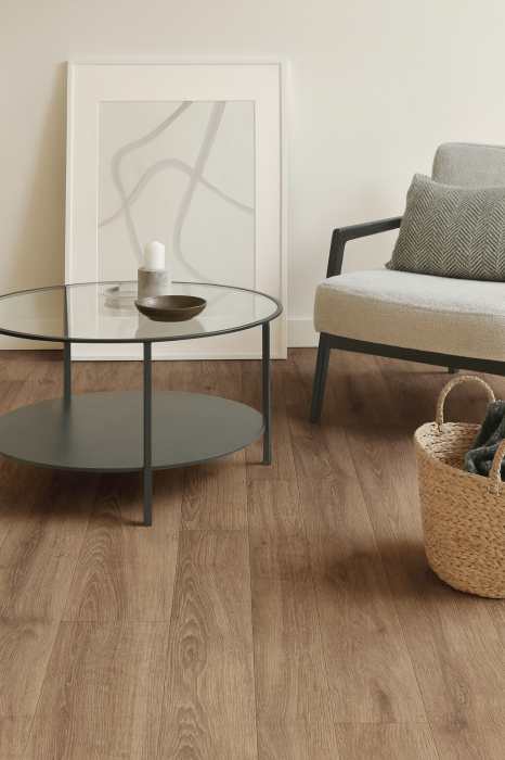 Covorul PVC linoleum Plank 081-4, Latimi 2 m, Beige/Imitatie parchet, Suport Pasla [1]