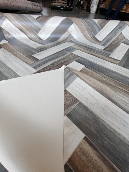 Linoleum Model Parchet Venice 961, Latime 200 cm, Gri/Bej [3]