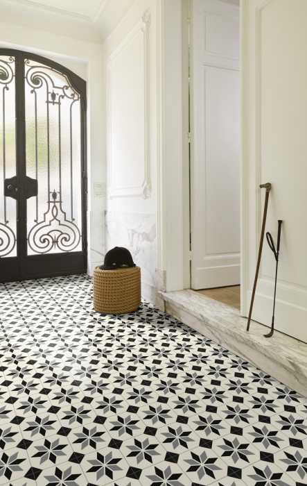 Linoleum Model Scottsdale 099, Latime 200 cm, Alb/Negru [4]