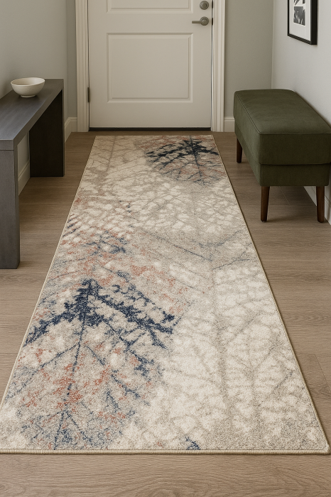 Traversa Hol Model Anny 33001/160, Festonata la capete, Latimea 145 cm, Crem/Maro [1]
