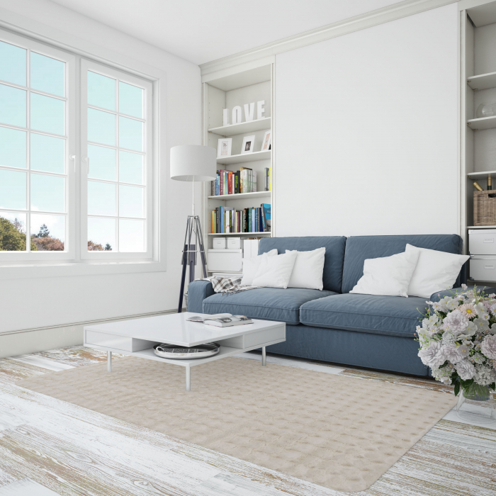 Model Blana Iepure Lop 050, Covor Living/Dormitor, Efect 3D, Crem [18]
