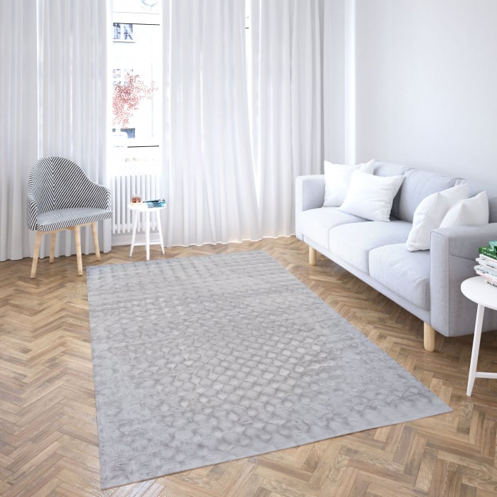Model Blana Iepure Lop 076, Covor Sufragerie/Dormitor, Efect 3D, Gri [17]