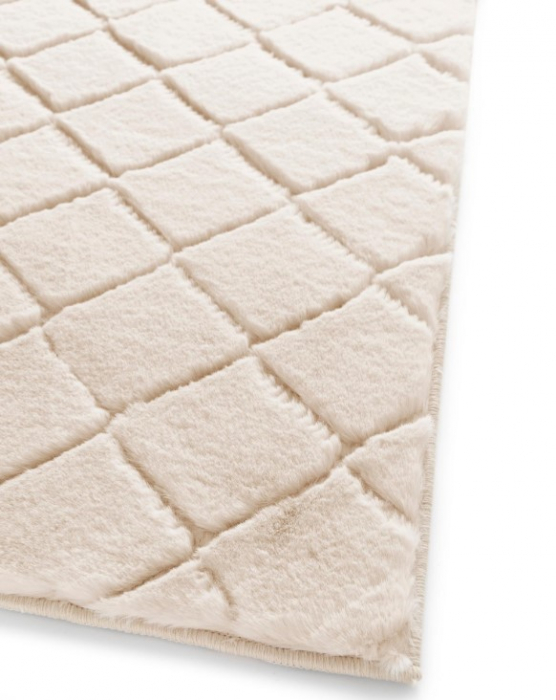 Model Blana Iepure, Lop Grofat 050, Covor Living/Dormitor Antiderapant, Crem [4]