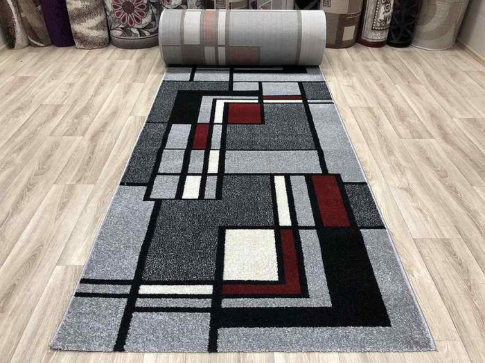 Model Cappuccino 16406, Traversa Gri/Negru/Rosu, Festonata, Latime 100 cm [5]