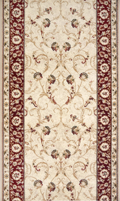 Traversa Hol, Model Clasic 523/120, Festonata, Latime 60 cm, Crem/Rosu [3]