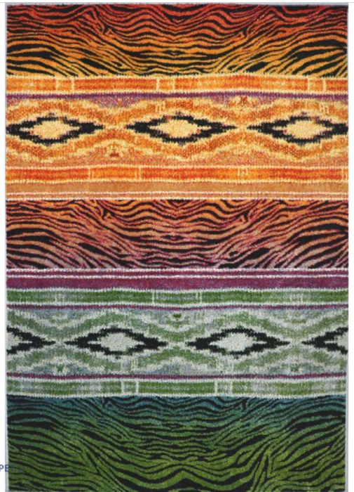 Covor Sufragerie/ Dormitor, Model Ethnic 11330/130, Verde/Portocaliu [3]