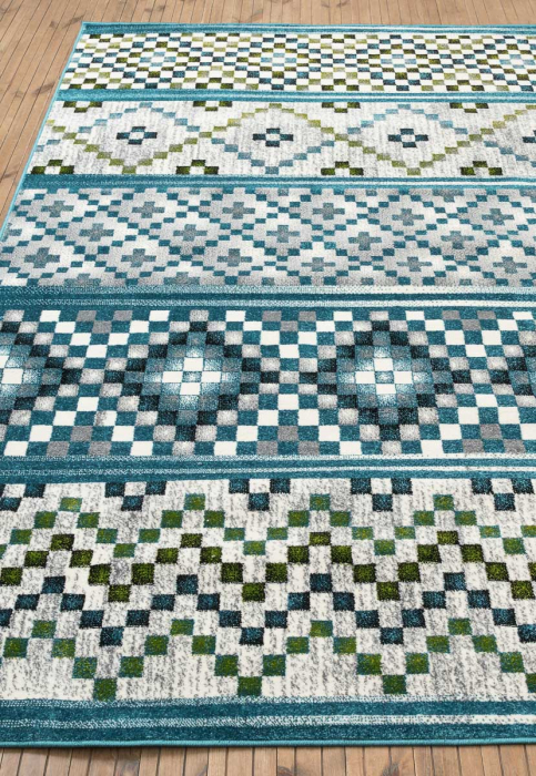 Model Ethnic 11393, Covor Dreptunghiular, Albastru [4]