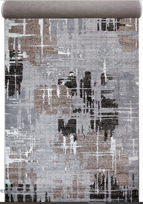 Traversa Hol, Model Mira 24037/123, Festonatala capete,  Latime 180 cm, Gri/Maro [5]