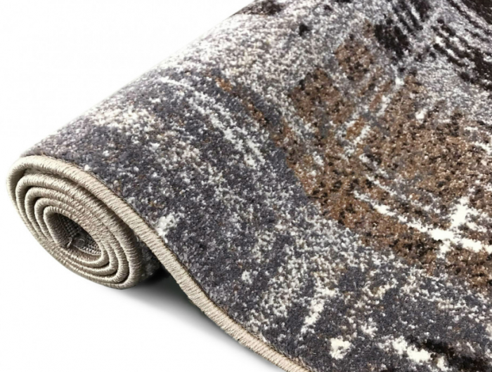 Traversa Hol, Model Mira 24037/123, Festonatala capete,  Latime 180 cm, Gri/Maro [4]