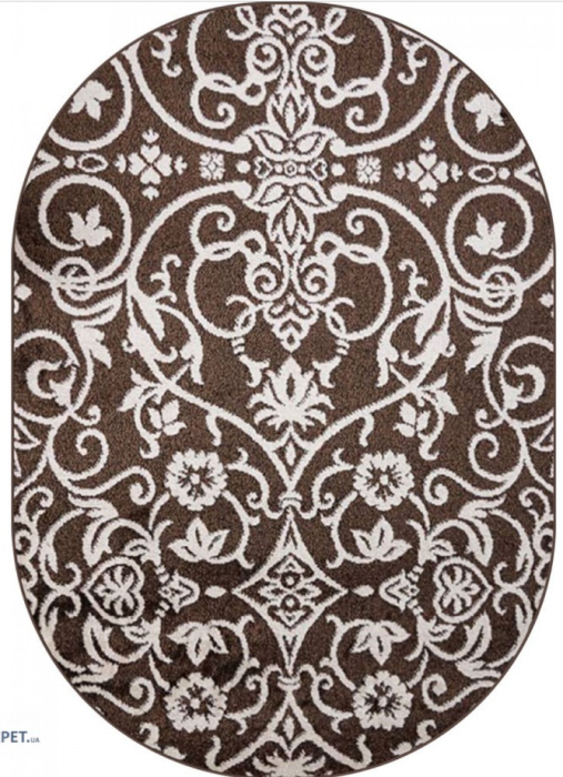 Covor Sufragerie/ Dormitor, Model Ramuri 16026/13, Oval, Crem/Maro [4]