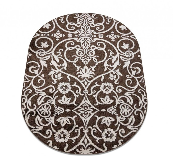 Covor Sufragerie/ Dormitor, Model Ramuri 16026/13, Oval, Crem/Maro [3]