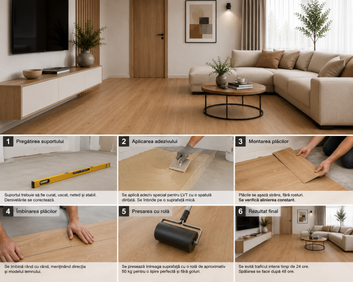Parchet LVT 8003-1 Bej Aspect Lemn – Pardoseală Vinil 2 mm, Clasa Trafic 32. Super Pret  84.99 lei/mp! [4]