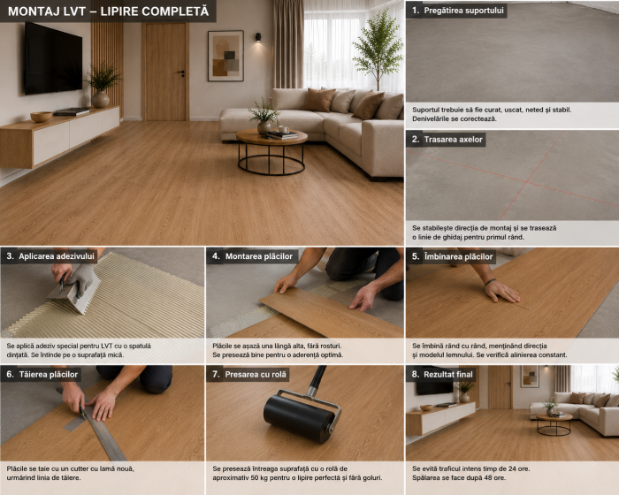 Parchet LVT 8089-3 Bej Aspect Lemn – Pardoseală Vinil 2 mm, Clasa Trafic 32. Super Pret 84.99 lei/mp! [3]