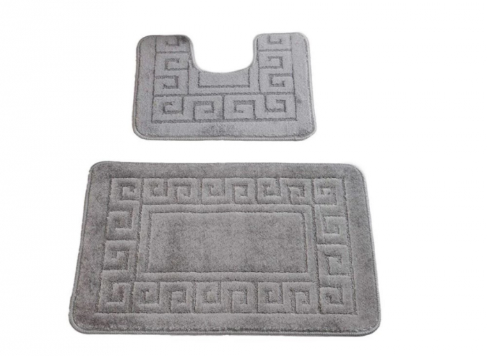 Covor baie, Set 2 bucati, Antiderapant, Ethnic 2504, Gri [6]