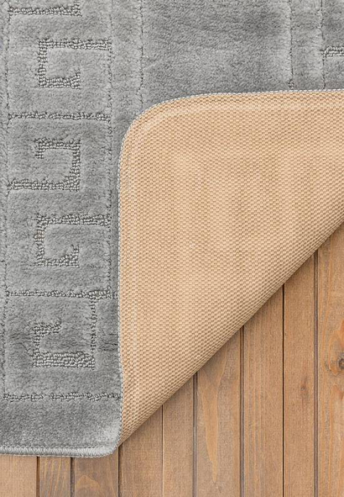 Covor baie, Set 2 bucati, Antiderapant, Ethnic 2504, Gri [2]