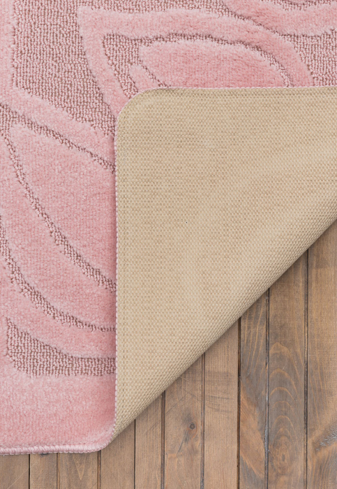 Set 2 Covorase de baie, Antiderapante, Flora 2574 Roz, 60x100/50x60 cm [2]