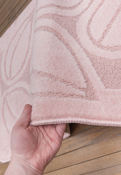 Set 2 Covorase de baie, Antiderapante, Flora 2574 Roz, 60x100/50x60 cm [3]