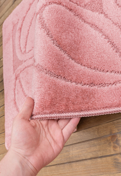 Set 2 Covorase antiderapante de baie, Flora 2580 Roz, 60x100/50x60 cm [3]