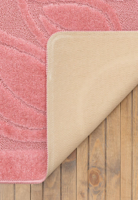 Set 2 Covorase antiderapante de baie, Flora 2580 Roz, 60x100/50x60 cm [2]