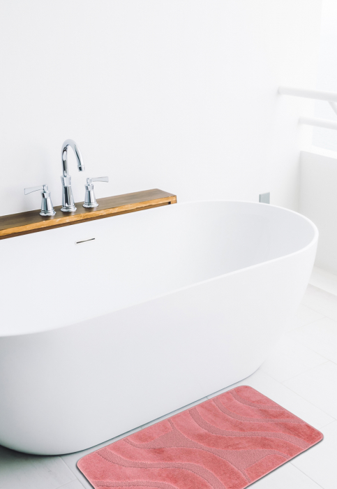 Set 2 Covorase de baie, Antiderapante, Symphony 2580 Roz, 60x100/50x60 cm [2]