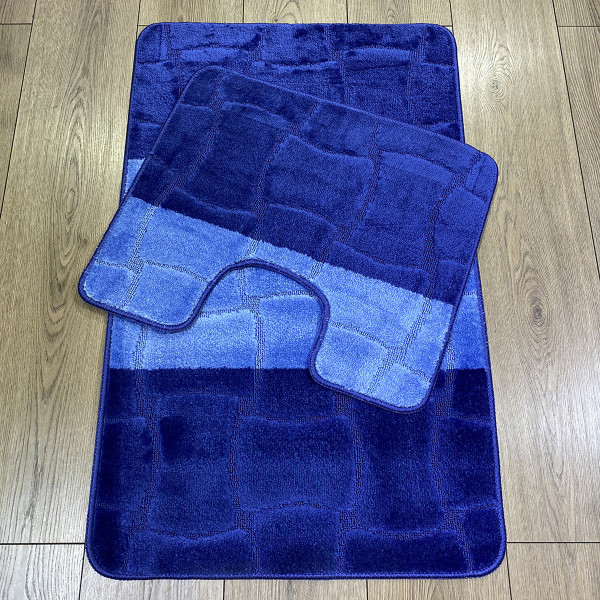 Set 2 Covorase antiderapante de baie, Sariyer 2582 Albastru, Diverse Marimi [3]