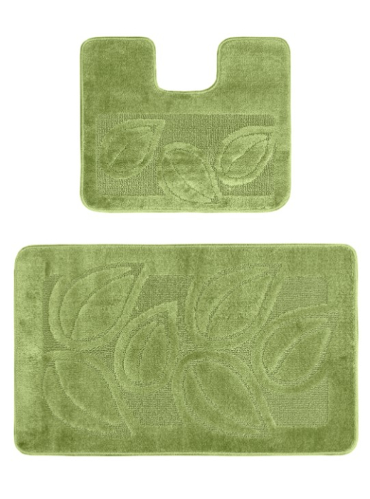 Set 2 Covorase antiderapante de baie, Flora 2510 Verde [1]