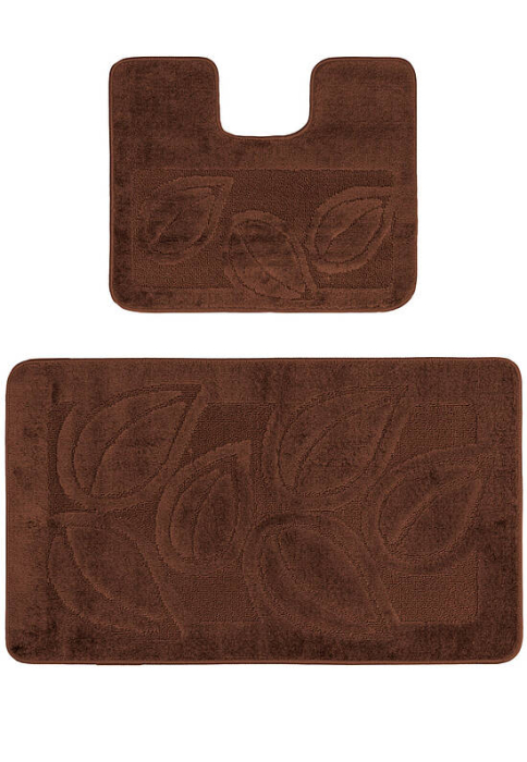 Set 2 Covorase antiderapante de baie, Model Flora 2518 Maro [1]