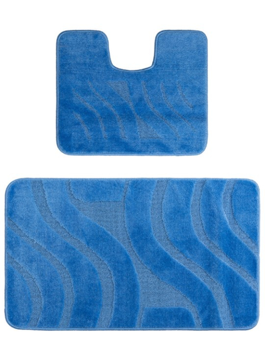 Set 2 Covorase antiderapante de baie, Symphony 2509, Bleu [8]